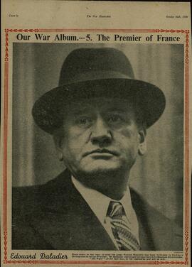 The war illustrated, Nº 5. "Nuestro álbum de guerra: El Primer Ministro de Francia, Edouard Daladier". 14 octubre 1939