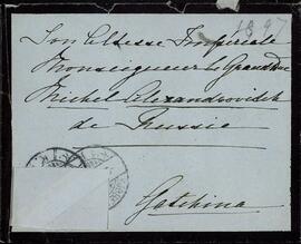 Carta y Sobre de la Zarina Alexandra Feodorovna al Gran Duque Mikhail. Copenhague / Amalienborg, 28 marzo 1897