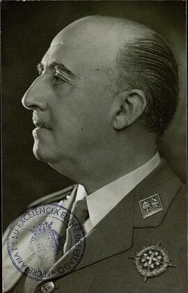 Colección Francisco Franco. 1 foto reproducción de Franco; 1 postal alemana de Franco; 2 postales: Sanjurjo y Mola