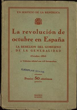 La revolución de octubre en España: la rebelión del gobierno de Generalidad