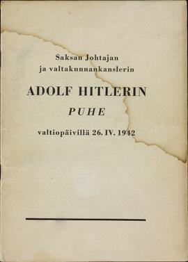 Discurso de Adolf Hitler pronunciado en Finlandia el 26 de abril de 1942.