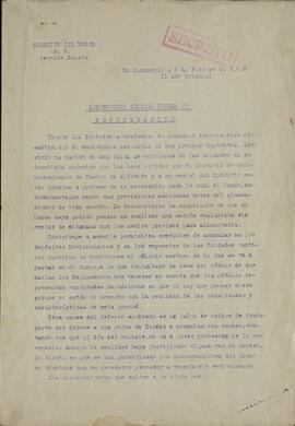 Dávila, Fidel. Gral. jefe del Ejército del Norte. Sección Cuarta. Instrucción general n.º 23. Caminreal, 6 febrero 1938 (Guerra Civil).