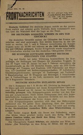 "Noticias del frente". Febrero 1942. Nr. 98