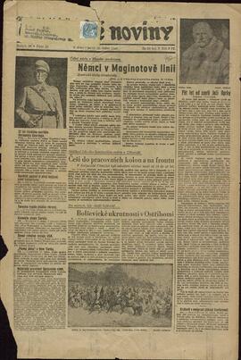 Moravské noviny. "Alemanes en la Línea Maginot".  12 de enero de 1945