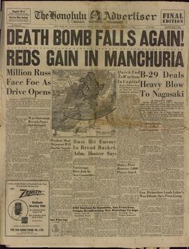 The Honolulu Advertiser. "Los rojos ganan en Manchuria". 9 agosto 1945