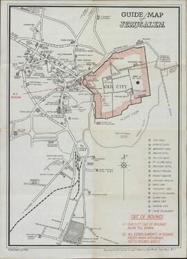 "Mapa guía de Jerusalén". Septiembre 1944