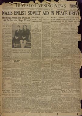 Buffalo Evenings News. 28 Septiembre 1939. "Los nazis reclaman la ayuda soviética en el camino hacia la paz."
