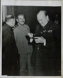 International News Photo: Churchill y Stalin en la Conferencia de Yalta