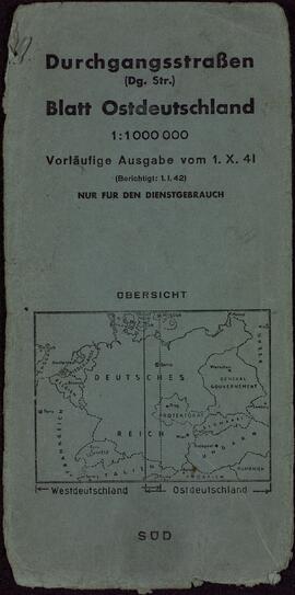 Mapa de carreteras. Plano de Alemania del Este. Norte. 1 octubre 1941