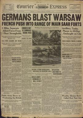 Courier Express. "Los alemanes aplastan Varsovia". 11 de Septiembre de 1939