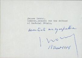 Isorni, Jaques. 18 abril 1978