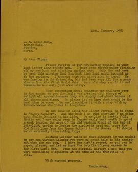 Wright, Robert. Carta a Lord Dowding, 13 septiembre 1957