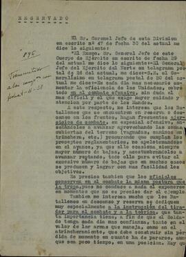 Instrucciones para el combate. 6 febrero 1938 (Guerra Civil. Ejército del Norte).