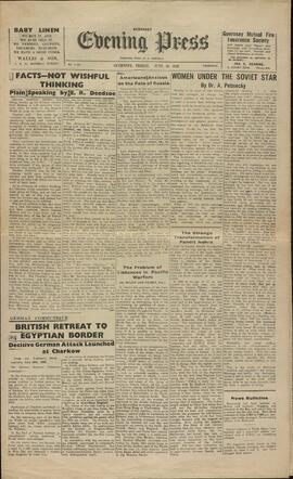 Evening Press. Guernsey. 26 junio 1942. "Datos, no ilusiones."