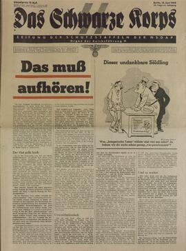 Das Schwarze Korps. Periódico para la defensa de la NSDAP. Berlín, 1942