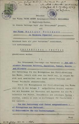 "Cartas de la organización extranjera del NDASP a Heinrich Behrmann: Contrato con la empresa Friedrich Krupp". 25 marzo 1909