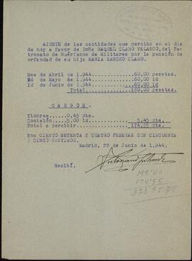 Vapor Uruguay. Sancho Contreras, Eduardo. Recibís. Madrid 26 marzo y 22 junio 1944