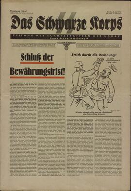 Das Schwarze Korps. Periódico para la defensa de la NSDAP. Berlín, 3 julio 1941