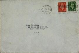 Harmsworth, Harold Sidney, Vizconde de Rothermere. Carta a la Sra. Teiton. 22 marzo 1940