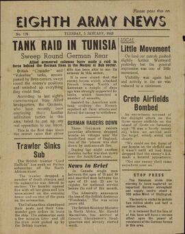 "Eight Army News": Guerra en el Norte de África, 5 de Enero de 1943. "Ofensiva con tanques en Túnez"