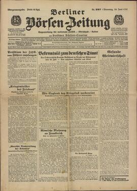 Periódico de la bolsa de Berlín. Berlín, 29 junio 1937