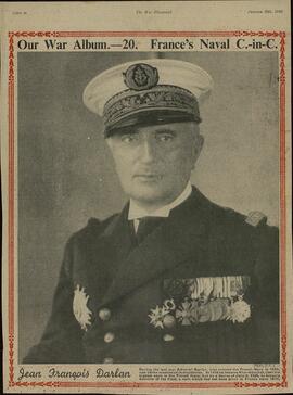 The war illustrated, Nº 9. "Nuestro álbum de Guerra: Comandante en Jefe de la Marina de Francia. Jean Francois Darlan". 19 enero 1940