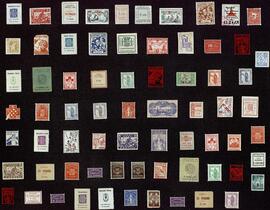 Viñetas y sellos postales  de organizaciones y fuerzas políticas y sindicales de la República con motivos relacionados con la Guerra Civil Española