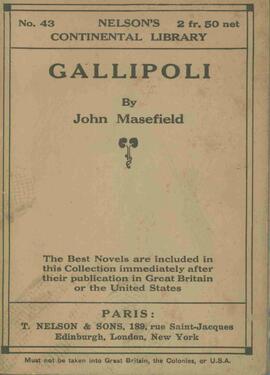 Masefield, John. Gallipoli. París, 1916.