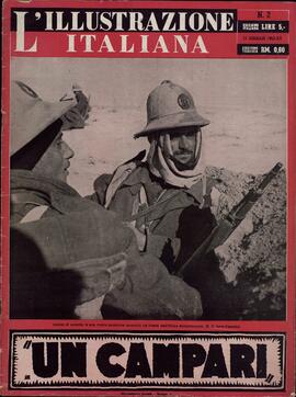 L'Illustrazione Italiana, Nº2 "Hombres de vigilancia en una de nuestras posiciones avanzatas en el frente de áfrica". 11 de Enero de 1942