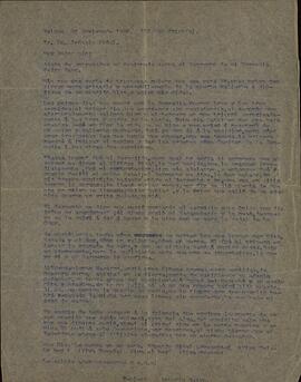 Vapor Uruguay. Carta del Teniente Antonio Calvo a Ignacio Pidal. Selgua, 27 noviembre 1938