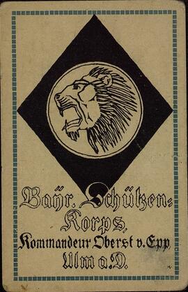 "Tarjeta postal. Comandante coronel v. Epp"