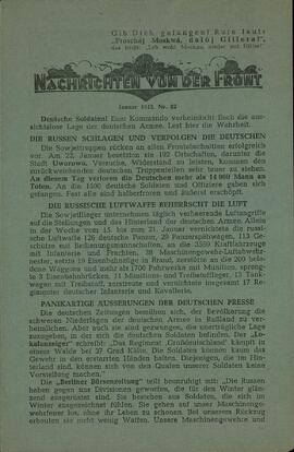 "Noticias del frente". Enero 1942. Nr. 82