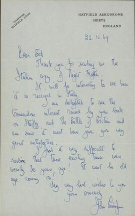 Cunningham, John. "Carta a Robert Wright". 22 octubre 1969