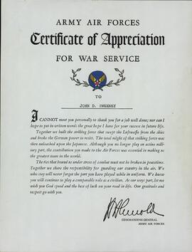 WWII Documentos oficiales del Ejército del Aire de EE.UU.
