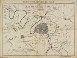 Plano del Campo Fortificado de París, c. 1914