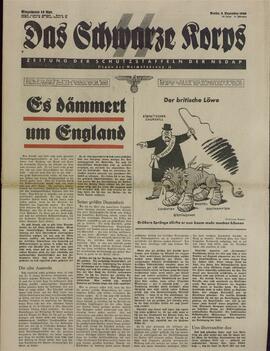 Das Schwarze Korps. Periódico para la defensa de la NSDAP. Berlín, 5 diciembre 1941
