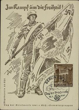 Postal Alemana. "En Lucha por la Libertad!", Berlín, 12 de Enero de 1941