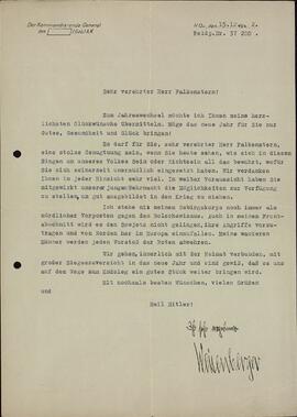 Weisenberger. "¡Muy respetado señor Falkenstern! 15 diciembre 1942"