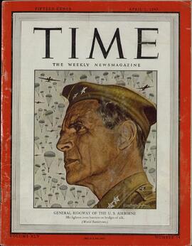 Time, 2 de Abril de 1945: "General Ridgway de la fuerza aerotrasportada estadounidense."