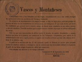 Colección Francisco Franco. Mola, Emilio. "Vascos y Montañeses". Valladolid, 18 septiembre 1936