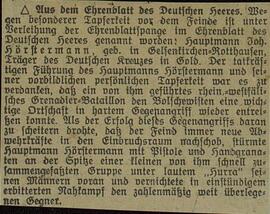 Hörstermann, Hans. Recortes de prensa y fotografías