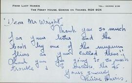 Harris, Thérèse. "Tarjetón a Mr. Wright"