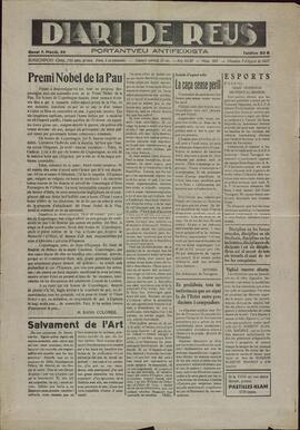 Diari de Reus. "Premio Nobel de la Paz", 7 de Agosto de 1937,