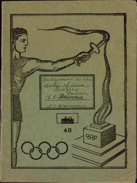 Cartilla escolar. Prolegómeno de estudio de Griego durante la olimpiada de Berlín, 1936.