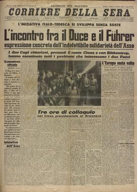 Corriere Della Sera. "El Encuentro entre el Duce y el Führer". 5 de octubre de 1940