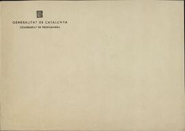 Sobre con Membrete del Comissariat de Propaganda de la Generalitat de Catalunya, c. 1933