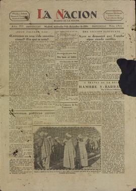 "La nación / Diario de la noche". Madrid, miércoles 9 diciembre 1931