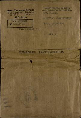 "Servicio de cambio del ejército. División fotográfica". Fotografías censuradas. Febrero 1945. Tomadas por Sanford Jacobowitz