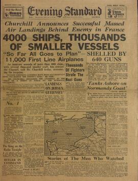 "Evening Standard", 6 de Junio de 1944, "4000 Barcos, Miles de Pequeños Buques" (Desembarco de Normandía)