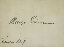 Eckener, Hugo. Londres, 13 octubre 1930